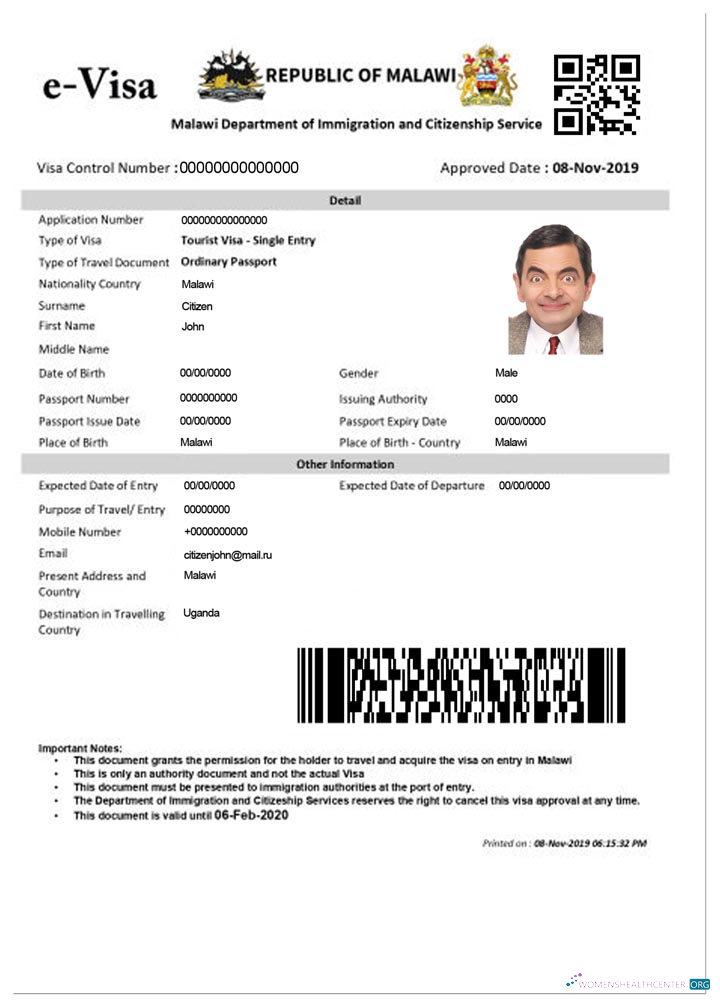 Download MALAWI e visa Photoshop template